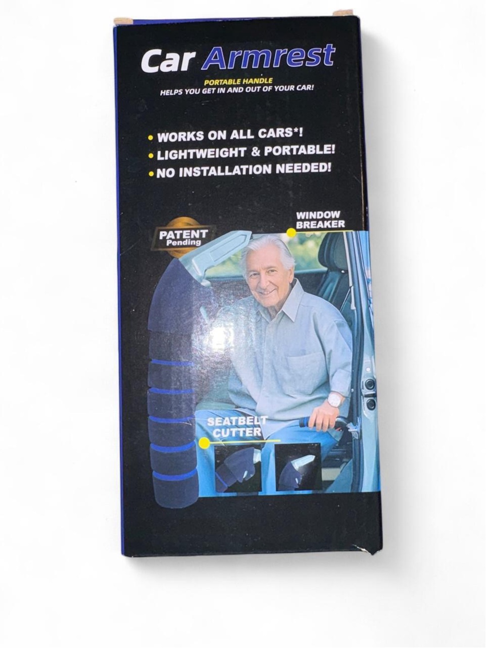 Car Armrest Portable Handle - Black/Blue